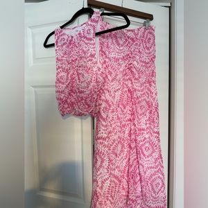 Pink/White Chic Skirt Set